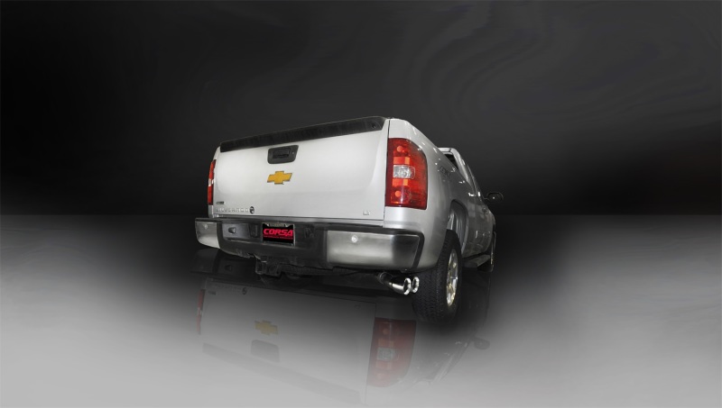 Chevrolet Silverado Performance Exhaust - CORSA Performance - Cat-Back Sport, Single Side Exit, Twin 4.0in. Polished Pro-Series Tips - Polished - `11-`13